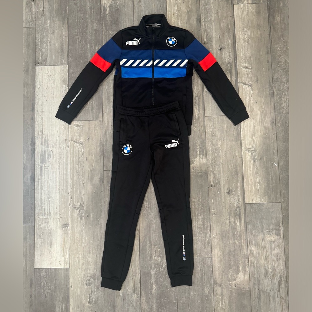 *SOLD* [read desc] Puma X BMW tracksuit. size boys L. slightly worn.